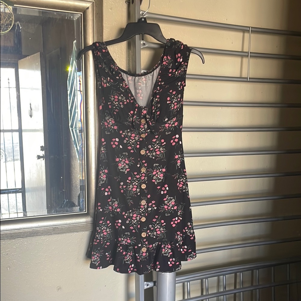 No Boundaries Black Floral Dress